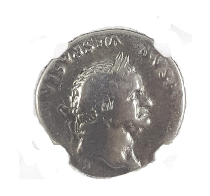 Vespasian Roman Silver Denarius (NGC Certified Slab)
