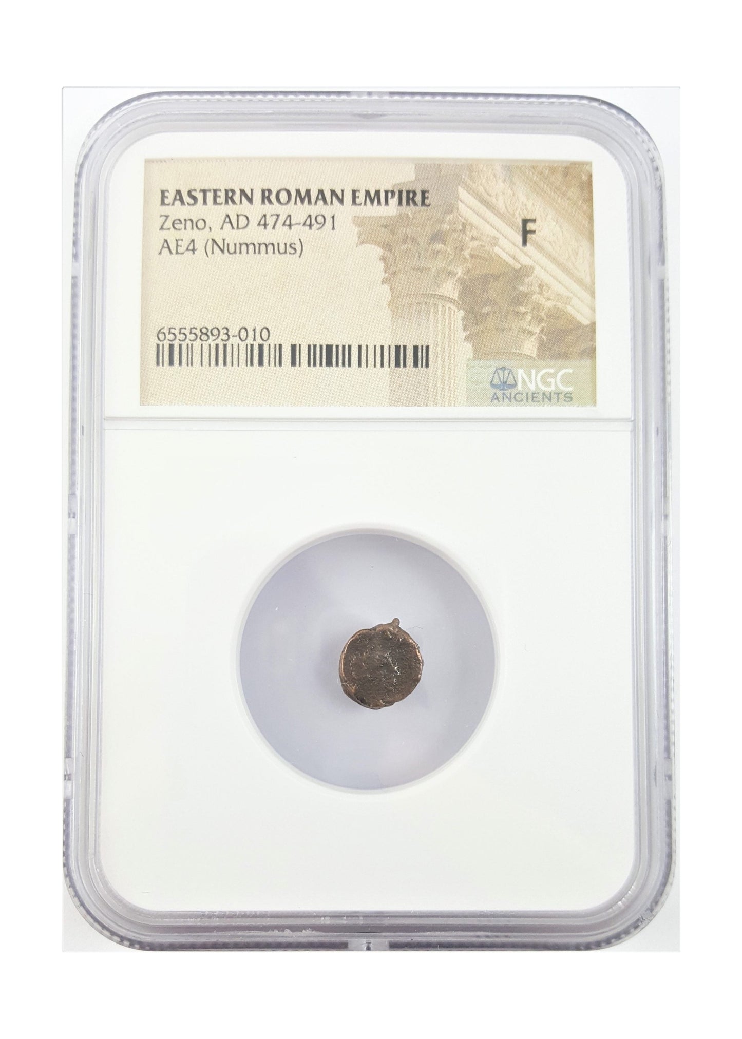 Roman Bronze AE4 Of Zeno (AD 474–491) NGC
